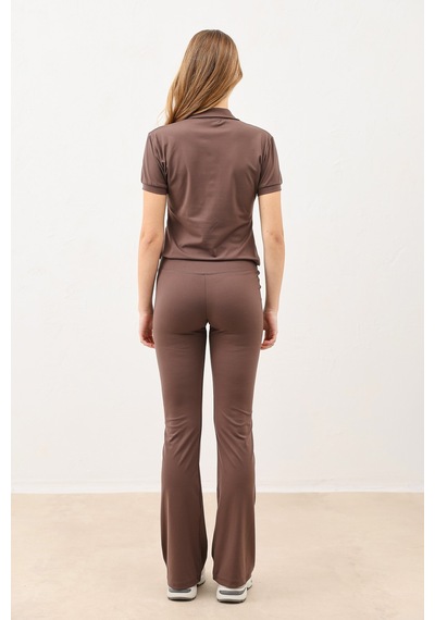 Antioch Polo Yaka Kadın T-shirt Kahve