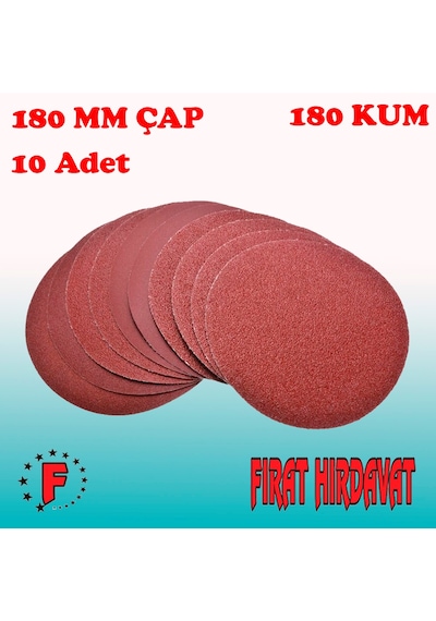 180 MM Cırt Zımpara 180 Kum 10 Adet