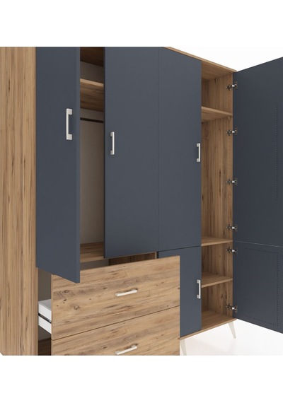 Kronos Gardrop 5 Raflı 2 Çekmeceli 2 Askılı 176x59x221 Çam-antrasit/çam Antrasit/çam Kronos Gardrop 5 Raflı 2 Çekmeceli 2 Askılı 176x59x221 Çam-antrasit/çam Antrasit/çam