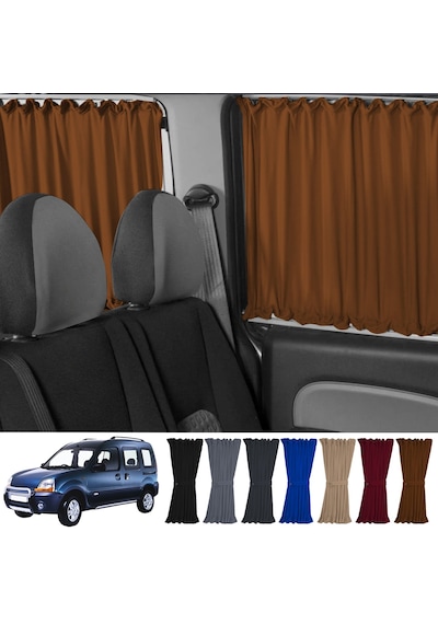 Pandami Renault Kangoo 1 . Nesil Kısa Şase 1997-2009 Uyumlu Taba Raylı Oto Perde Takımı