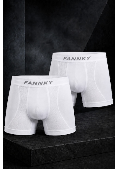 Fit Women Erkek Rahat Esnek Seamless 2 Li Beyaz Boxer