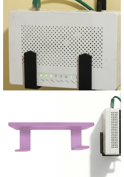 Kendinden Yapışkanlı Pembe Duvara Asılabilir Modem Adsl Wifi Router Saklama Duvara Montaj Kutusu Organizer Raf