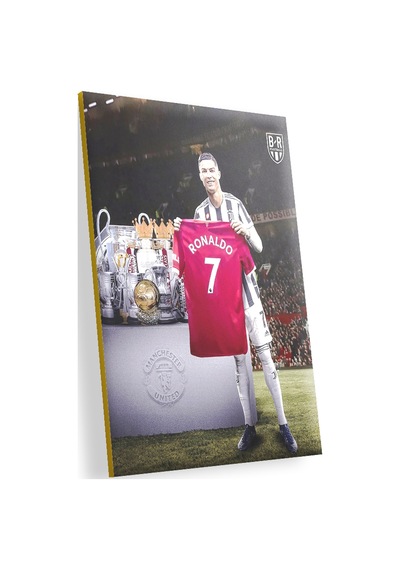 Cakasepetim Cristiano Ronaldo Formasını Ve Kupaları Gösteriyor Ahşap Mdf Tablo