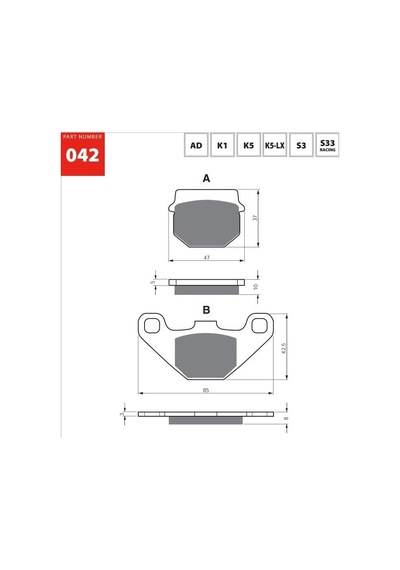 Gold Ad 042 Fren Balata Sinter Metal