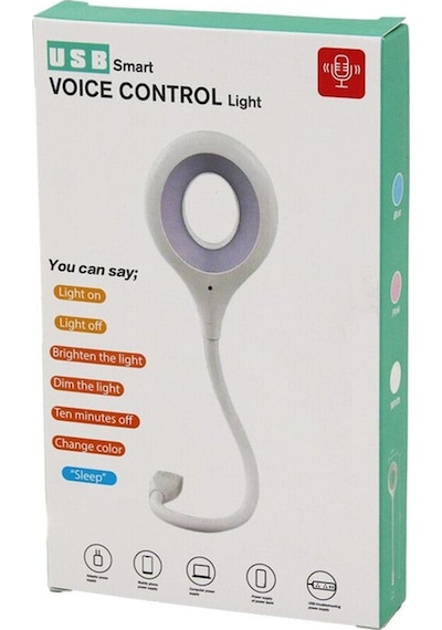 Usb Smart Voıce Control Light Sesli Işık Ayarlı Mini Yuvarlak Usb 16 Ledli Lamba Akrobat Kollu 2w 5v
