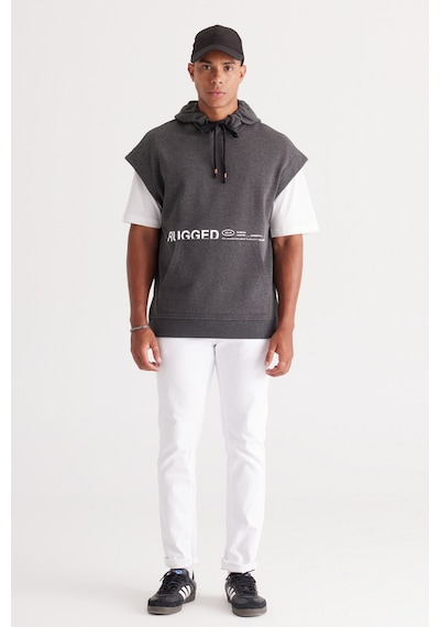 AC&Co / Altınyıldız Classics Erkek Antrasıt Melanj Oversize Bol Kesim Kapüşonlu Baskılı Sweatshirt Antrasit Melanj AC&Co / Altınyıldız Classics Erkek Antrasıt Melanj Oversize Bol Kesim Kapüşonlu Baskılı Sweatshirt Antrasit Melanj