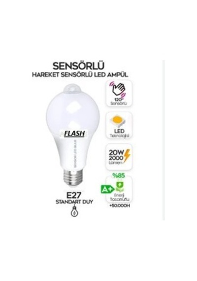 Flash Poınt E27 Duy Sensörlü Led Ampül 20 W 2000lm Beyaz Işık