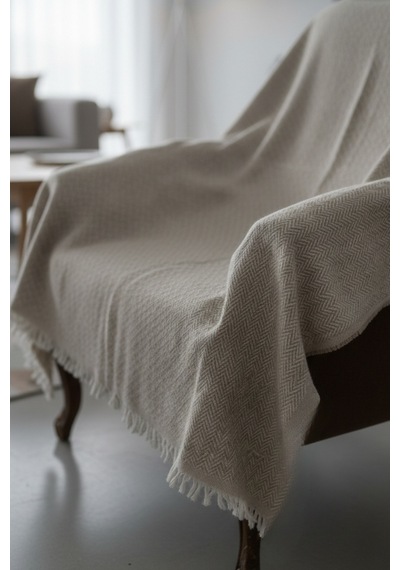Pamuklu Koltuk Örtüsü 170x210 Cm Tekli&üçlü Koltuk,çekyat Ve Berjer İçin Modern Çizgili Yıkanabilir Bej