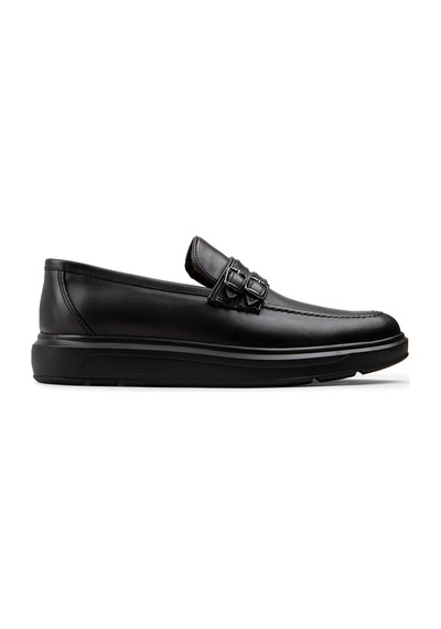 Deery Hakiki Deri Siyah Comfort Çift Tokalı Erkek Loafer - 01925msyhp01 Siyah