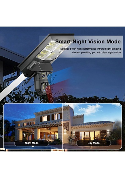 Avenir Av-sl400w 4mp 3.6mm Çift Kameralı Wifi Solar Panelli Sokak Lambası