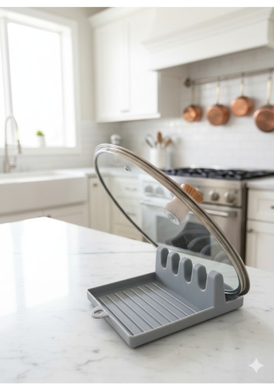 Yemek Kaşıklığı Kaşıklık Tencere Kapak Tutucu Standı Kirli Kepçe Altlığı Düzenleyici Kaşık Organizer Diğer