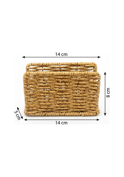 Deinhaus Hasır Örgü Peçetelik, Doğal Renk, Rattan, 14x5x8 Cm, Rustik Stil, Yemek Masası İçin Diğer