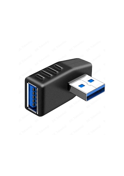 Usb 3.0 Sol Açılı Konnektör Erkek Dişi 90 Derece Uzatma Adaptörü