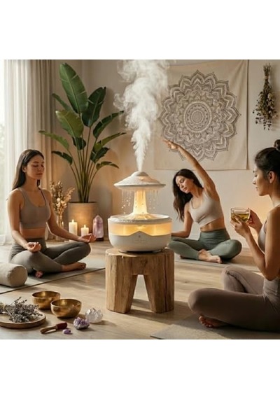 Tasarımlı Hava Nemlendirici Ve Aroma Difüzör, Atmosfer Aydınlatmalı, Zamanlayıcılı, 145x189mm
