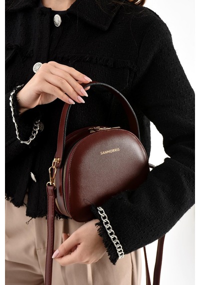 Eliza Oval Formlu Şık Günlük Kadın Omuz Çantası Bp-4855o Bordo