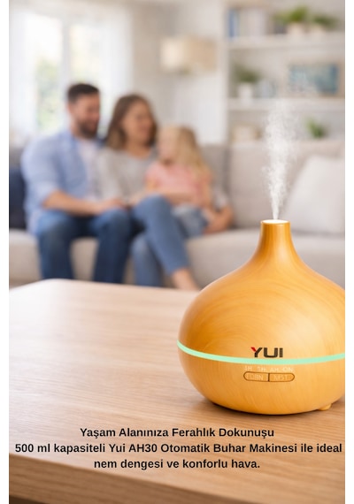 Ah30 Hava Nemlendirici Buhar Makinesi Ultrasonik Aroma Difüzör Oda Nemlendirici Işıklı