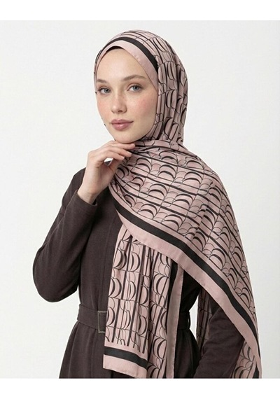 Bushu İmza Monogram Twill Şal 70x190 Bej