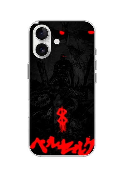 Apple Uyumlu iPhone 16 Plus Şeffaf Kılıf Berserk Tasarımlı 3