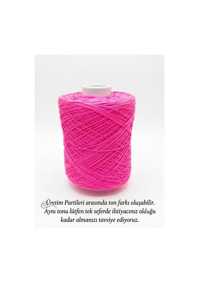 Premium İnce Cotton Zincir Makrome İpi Neon Pembe 1 Kg - 2 Mm Çanta Runner İpi