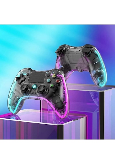 Leons Rgb Gamepad Oyun Kolu Şeffaf 1000 Mah Kablosuz Ps3-ps4-tv-pc-ios Uyumlu Wirelles