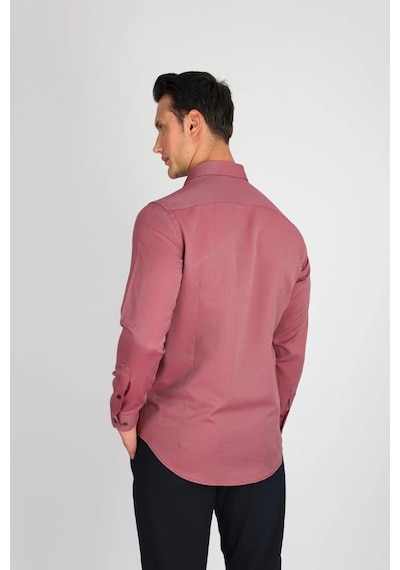 Lorenzo Mazzoli Oxf C 707 Bordo Erkek Gömlek Bordo