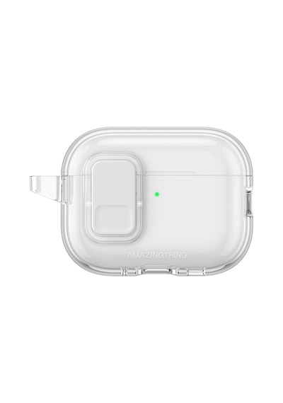 Apple Uyumlu AirPods Pro 3 Amazingthing Magnetik Kilit Tasarımlı Minimal Serisi Kılıf Şeffaf Şeffaf