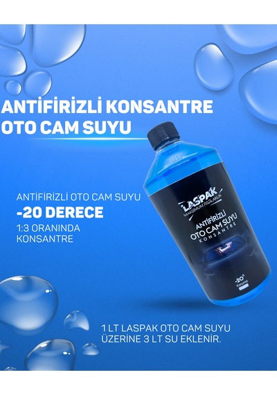 Konsantre Antifrizli Oto Cam Suyu -20 Derece 1 Lt
