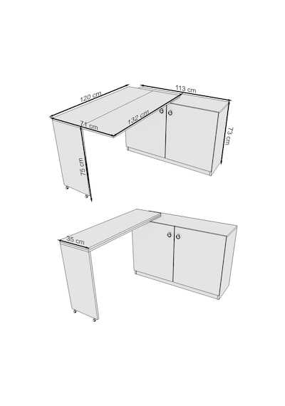 Flor Çalışma Masası Dolaplı Açılır Katlanır Masa Mdf Kahverengi Flor Çalışma Masası Dolaplı Açılır Katlanır Masa Mdf Kahverengi