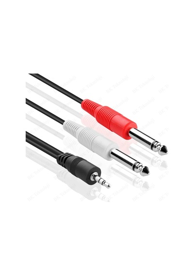 3.5mm 1/8" TRS - 2 x 6.35mm 1/4" TS Mono Y Ayırıcı Kablo - 5 M.