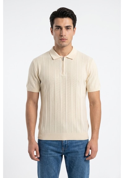 Baglan Erkek Spor Polo Yaka Triko Tişört Bgl-st05373 Ekru