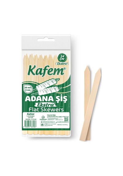 Kafem Adana Çöp Şiş Ekstra 24 CM 25 Li x 10 Paket