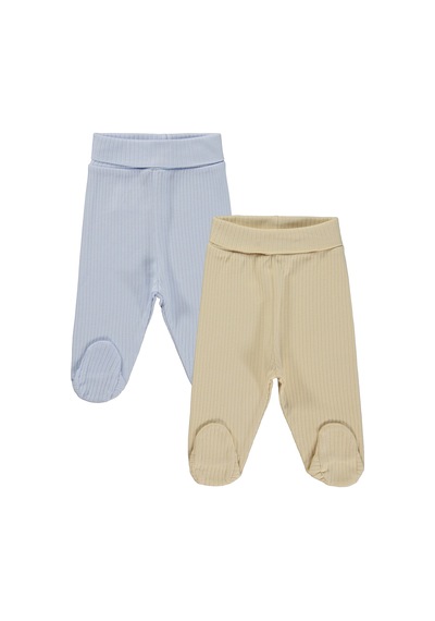 Minidamla Baby Minidamla Patikli Basic 2'li Set 3-9 Ay Tek Alt Bebe - Mavi
