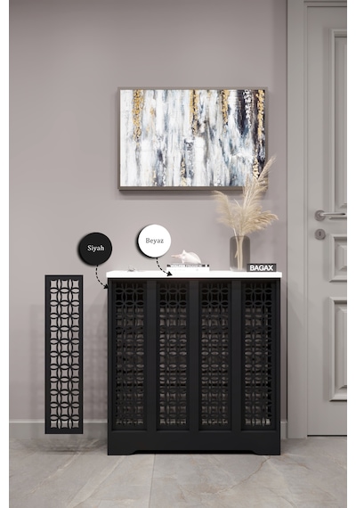 Dekoratif Petek Dolabı Kalorifer Peteği Kapatma Ünitesi Modern Tasarım İç Ölçü 76 Cm Dış Ölçü 80 Cm Petek 76 Siyah Üstü Beyaz D1 Dekoratif Petek Dolabı Kalorifer Peteği Kapatma Ünitesi Modern Tasarım İç Ölçü 76 Cm Dış Ölçü 80 Cm Petek 76 Siyah Üstü Beyaz D1