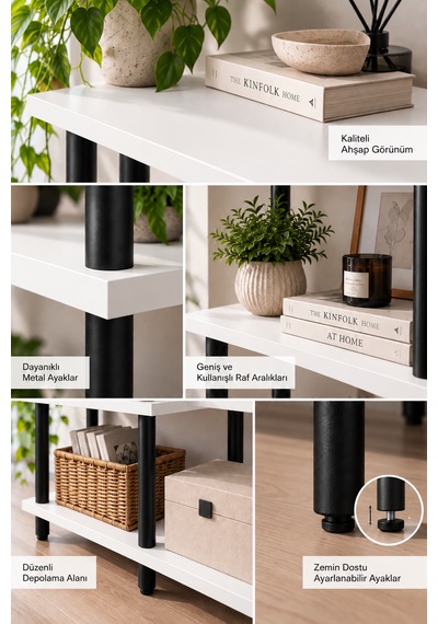 Modern 4 Raflı Kitaplık Salon Düzenleyici Metal Ayaklı Dekoratif Kitaplık Ve Çok Amaçlı Raf Ünitesi Beyaz Modern 4 Raflı Kitaplık Salon Düzenleyici Metal Ayaklı Dekoratif Kitaplık Ve Çok Amaçlı Raf Ünitesi Beyaz