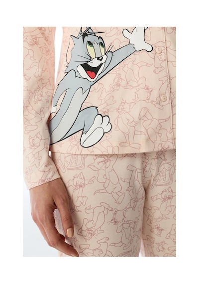 Penti Açık Pembe Tom&jerry Uzun Kollu Gömlek Pantolon Pijama Takımı Soft Pınk