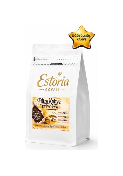Estoria Coffee Etiyopya Filtre Kahve 250 G %100 Arabica Çiçeksi Aroma Meyvemsi Tatlar Öğütülmüş