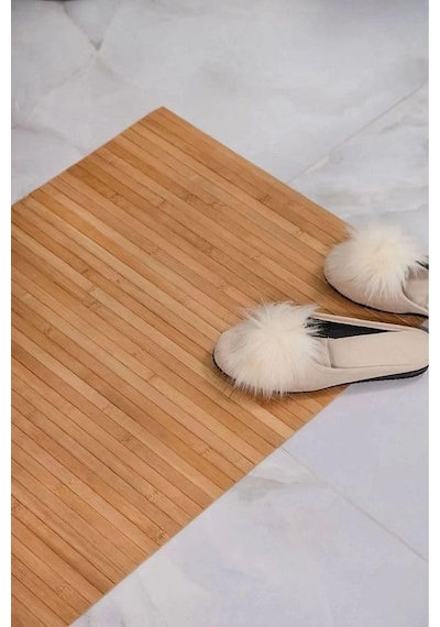 Bambu Banyo Matı Çamaşır Makinası Üstü Örtüsü Koltuk Matı Ahşap Kanepe Koltuk Kenarı Matı 68x45 Diğer