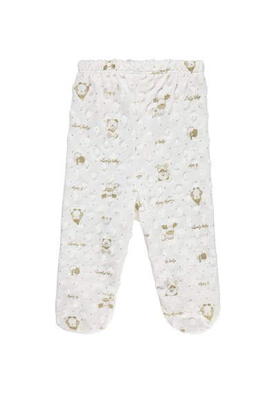 Albimini Civil Baby Desenli Tek Alt Bebe - Ekru