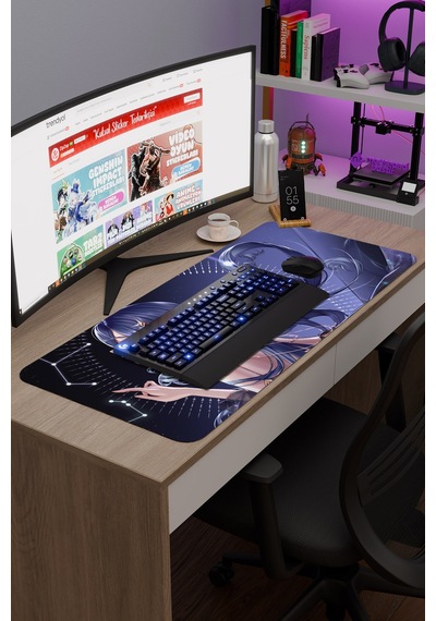 Layla Genshin Impact Anime Oyuncu V2 - 90x40 Xxl Gaming Mouse Pad Fare Altlığı