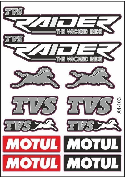 Gogo A4 Sticker Set Beyaz 103 - Tvs Raider