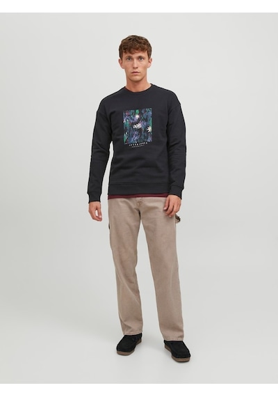 Jack & Jones Jack&jones Sıfır Yaka Siyah Erkek Sweatshirt 12242366 001