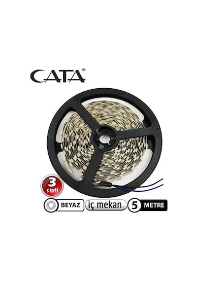 Ct-4480 3 Çip Şerit Led İç Mekan, Beyaz, 5 M