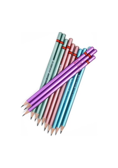 Rotring Metalik Kurşun Kalem 4 Lü 1 Paket Siyah Renkli Kurşun Kalem 4 Renk Hb Kurşun Kalem Çok Renkli