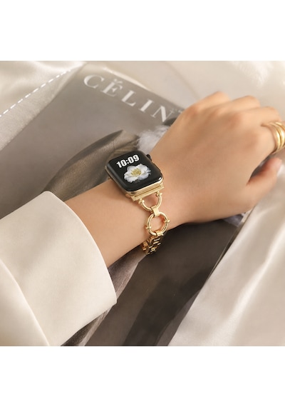 Apple Watch Uyumlu Metal Bileklik Saat Kordonu - Kadınlara Özel Şık Kayış - 38/40/41mm