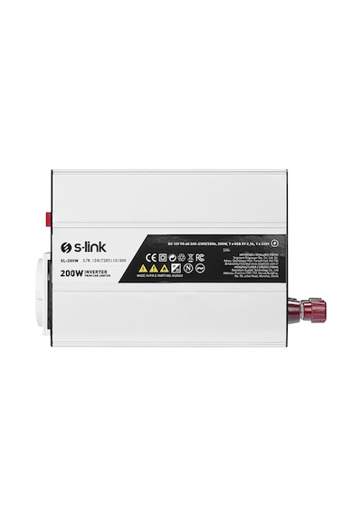 S-link Sl-200w-12 200 Watt Dc 12v - Ac 230v Anahtarlı Tek Usb Portlu Çakmaktan Power Inverter Diğer