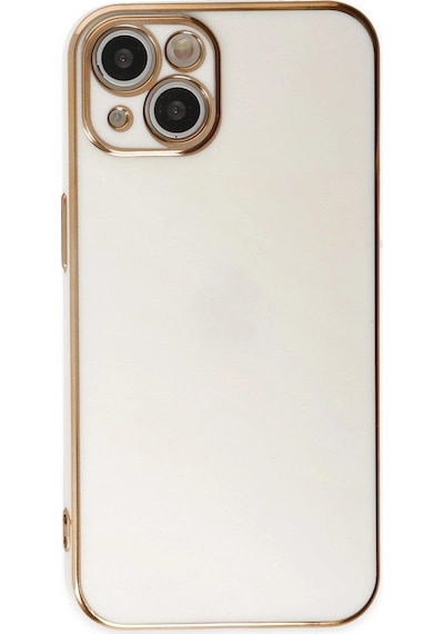 Apple Uyumlu iPhone 14 Kılıf Volet Silikon Beyaz,