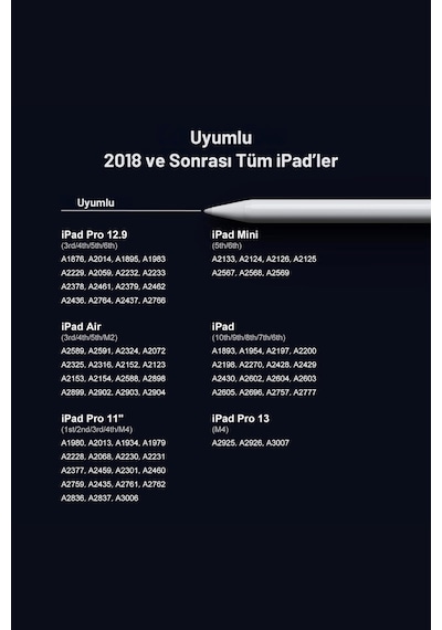 Fuchsia Apple Uyumlu iPad  Air 6. Nesil M2 11" Avuç İçi Red Ve Eğim Özellikli Manyetik Yapışan Dokunmatik Kalem