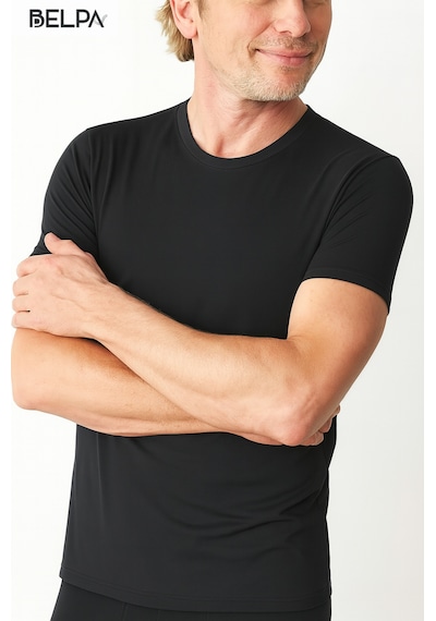 Belpa Ersa İç Giyim Modal Erkek Sıfır Yaka T-shirt 3'lü Siyah