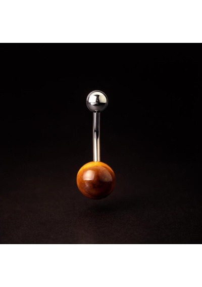 8 Mm Kaplangözü Taşlı Göbek Piercingi Doğal Taşlı Göbek Piercingi Mor