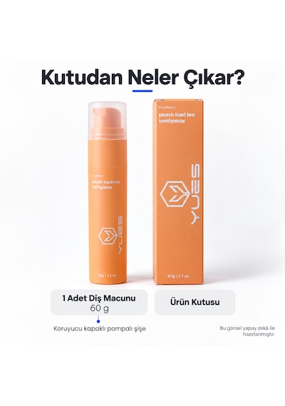 Yues Şeftalili Soğuk Çay Aromalı Florürlü Pompalı Diş Macunu 60 G Beyazlatma